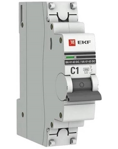Автоматический выключатель mcb4763-DC-1-01C-pro 1P 1А (С) 6кА ВА 47-63 DC Ekf