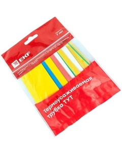 Трубка термоусадочная Россия ТТУ 30/15 набор: 7 цветов по 3шт. 100мм Ekf