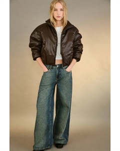 Куртка утепленная с кожаной фактурой Befree