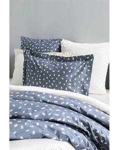 Хлопковая наволочка Spots Double Reversible Blue Stone 21maison