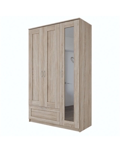Шкаф СИРИУС 3 двери и 1 ящик 1171x1900x502мм сонома ЛДСП Гуд лакк