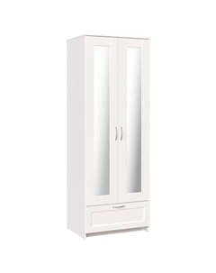 Шкаф СИРИУС 2 двери 2 зеркала и 1 ящик 782х585х2196мм белый ЛДСП Гуд лакк