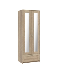 Шкаф СИРИУС 2 двери 2 зеркала и 1 ящик 782х585х2196мм сонома ЛДСП Гуд лакк