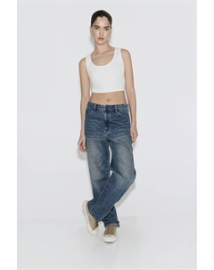 Майка укороченная светло-серого цвета 2mood