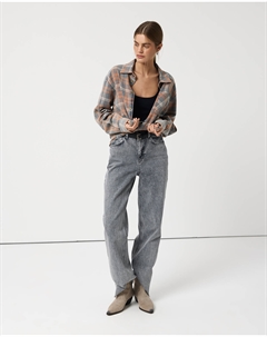 Рубашка с эффектом Cloud Wash серого цвета 2mood