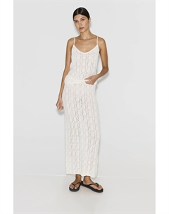 Майка на тонких бретелях ажурная молочного цвета 2mood