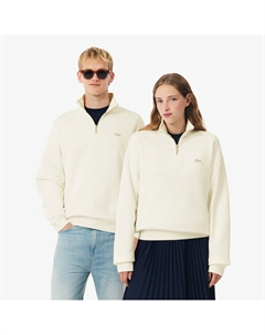 Хлопковый свитшот Unisex Loose Fit из плотного флиса с застежкой-молнией на воротнике Lacoste