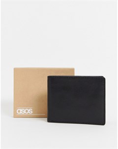 Черный кожаный бумажник с отделением для монет Asos design