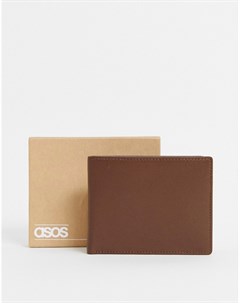 Коричневый кожаный бумажник с отделением для монет Asos design