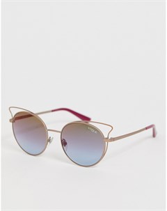 Солнцезащитные очки кошачий глаз с розовыми стеклами с эффектом омбре Vogue