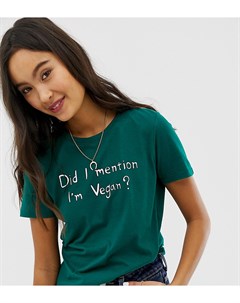 Футболка из органического хлопка с надписью vegan People tree