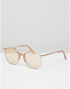 Золотистые солнцезащитные очки авиаторы Raine Vow london