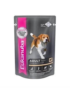 Adult all breed Влажный корм (пауч) для взрослых собак всех пород, с ягненком в соусе, 100 гр. Eukanuba
