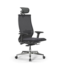 Кресло ErgoLife TV, на колесиках, сетка, черный/черный Метта