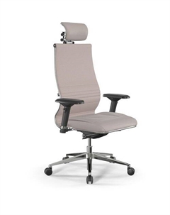 Кресло Samurai KL-3, на колесиках, экокожа, светло-бежевый/черный Метта