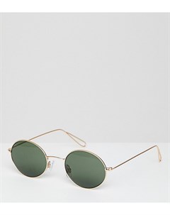 Круглые солнцезащитные очки в стиле ретро с металлической оправой Weekday
