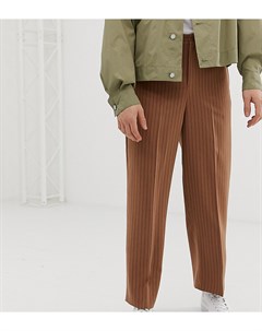 Плиссированные строгие брюки в полоску с широкими штанинами Noak