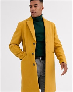 Желтое пальто с добавлением шерсти Asos design