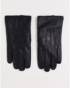 Черные кожаные перчатки на флисовой подкладке Hasting Dents