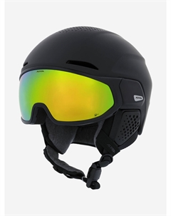 Горнолыжный шлем с визором Alto Q-Lite black matt (gold mirror), Черный Alpina