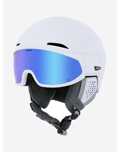 Горнолыжный шлем с визором Alto Q-Lite white matt (blue revo), Белый Alpina