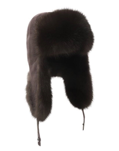 Утепленная шапка-ушанка Modern с отделкой из соболя Black sable