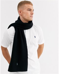 Черный шарф из мериносовой шерсти Polo ralph lauren