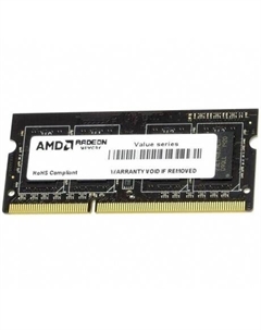 Память оперативная AMD Radeon 8GB DDR3 1333 SO DIMM R3 Value Series Black (R338G1339S2S-U) Amd