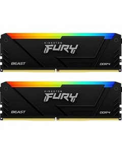 Оперативная память Kingston FURY Beast Black RGB DDR4 DIMM 64Gb (kit 2x32Gb), 3200Mhz (KF432C16BB2AK2/64)