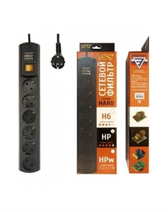 Сетевой фильтр HP 2м (6 розеток) черный Most