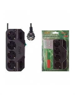 Сетевой фильтр СRG 2м (6 розеток) черный Most