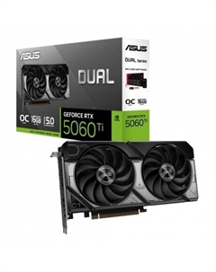 Видеокарта ASUS RTX5060Ti DUAL OC 16GB GDDR7 128bit 3xDP HDMI 2FAN RTL [DUAL-RTX5060TI-O16G] Asus