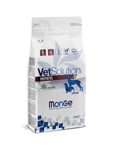 Корм для собак VetSolution Hepatic при заболеваниях печени сух. 2кг Monge