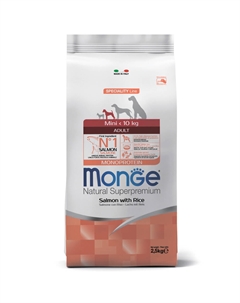 Корм для собак Dog Speciality Mini для мелких пород лосось с рисом сух. 2,5кг Monge