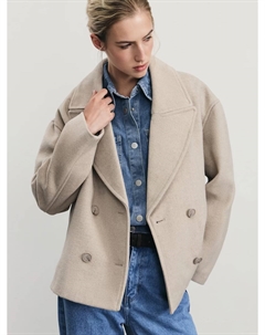 Полупальто из фактурной ткани с шерстью Zarina