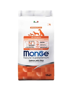 All Breeds Puppy and Junior Сухой корм для щенков всех пород, с лососем и рисом, 2,5 кг Monge