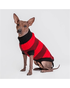 Свитер для кошек и собак, 50 см, черно-красный Petmax