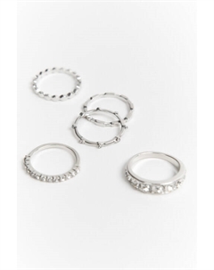 Набор колец серебристых (5 штук) Befree