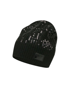 Шапка-бини с пайетками и логотипом Guess