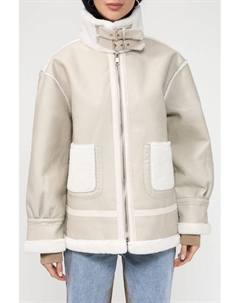 Дубленка из экокожи с высоким воротником Ipekyol