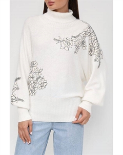 Свитер из ангоры с цветочным узором Twinset