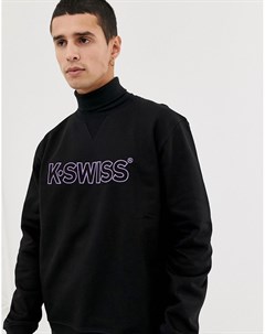 Черный свитшот с большим логотипом K swiss