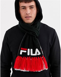 Черный шарф с логотипом Olly Fila