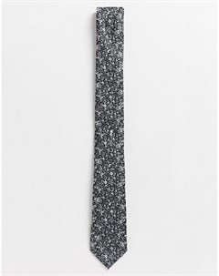 Черный галстук с цветочным принтом River island