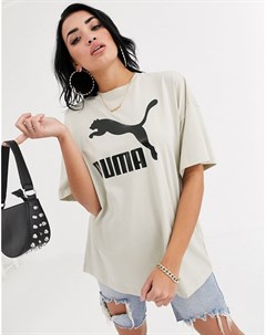 Бежевая oversize футболка Puma