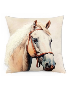 Подушка декоративная Лошадь с гривой 40х40см белая, арт.ПД-Грива Б Нет марки