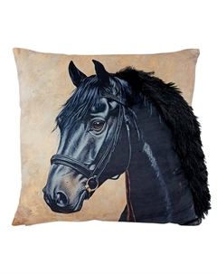 Подушка декоративная Лошадь с гривой 40х40см черная, арт.ПД-Грива Ч Нет марки