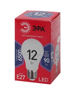 Лампа светодиодная E27 груша/A60, 12Вт, 6500K / холодный свет, 960лм, ЭРА LED A60-12W-865-E27 R (Б0045325) Era