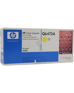 Картридж лазерный HP 502A/Q6472A, желтый, 4000 страниц, оригинальный для Color LaserJet 3600 / 3600n / 3600dn Hp
