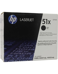 Картридж лазерный HP 51X/Q7551X, черный, 13000 страниц, оригинальный для LaserJet M3027x / M3027 / M3035 / M3035xs / M3005 / M3005d / M3005dn / M3005n / M3005x Hp